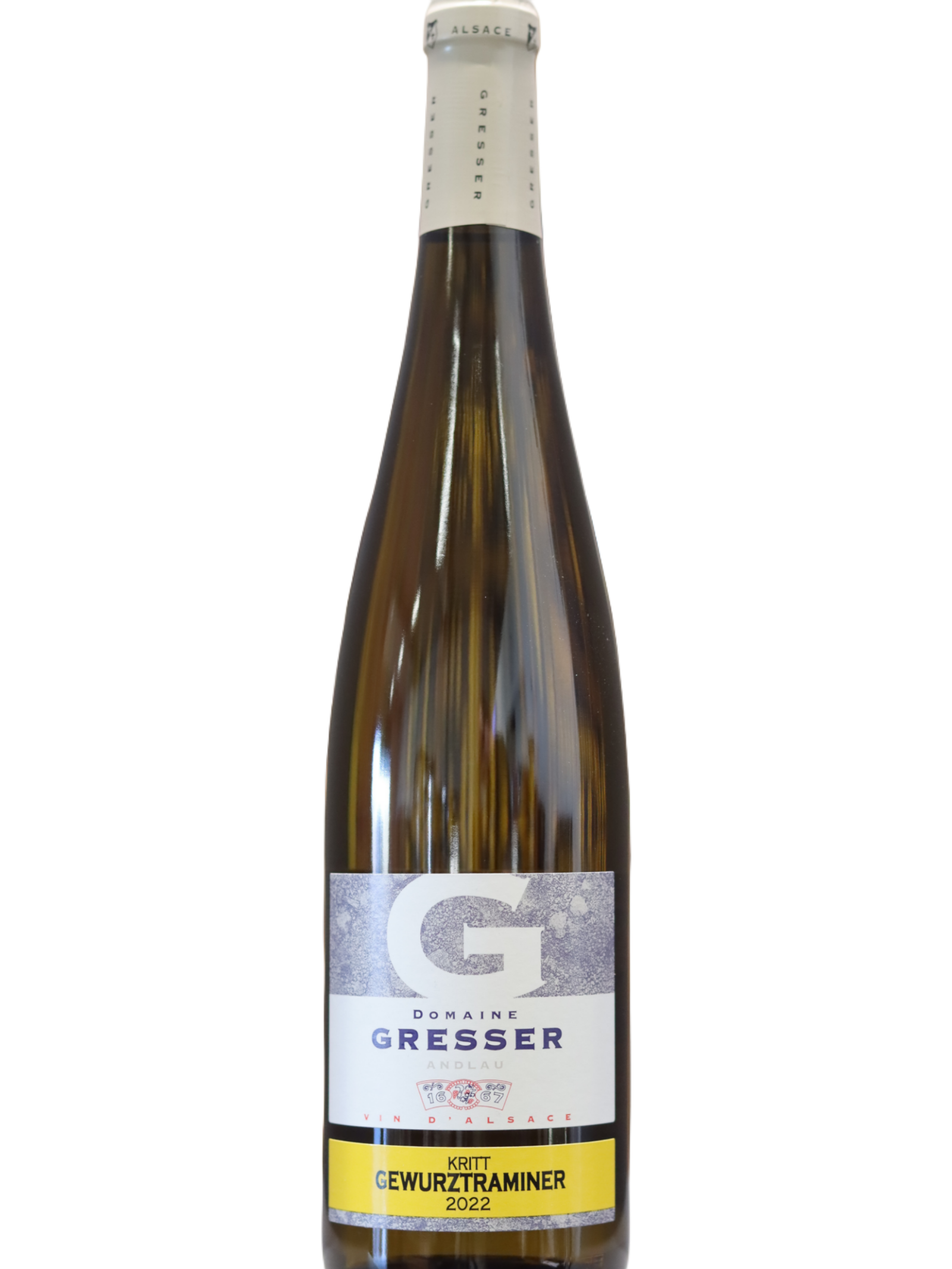 2022, Kritt Gewurztraminer, Domaine Gresser, Alsace, Frankrig