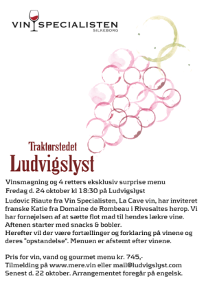 Winemakers Dinner med Domaine de Rombeau hos Ludvigslyst, 24. Oktober 18.30