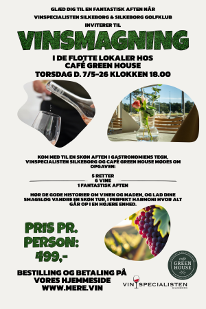 Vinsmagning med Silkeborg Golfklub, 7. Maj 2026 Klokken 18.00