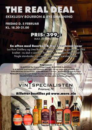 The Real Deal Bourbon & Rye, Fredag d. 5. Februar, klokken 18.30 - 21.00